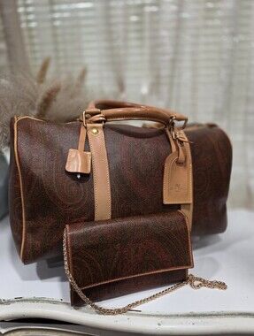Etro Paisley Duffle & Wallet SET Minor Corner Rub Otherwise Like NeW
